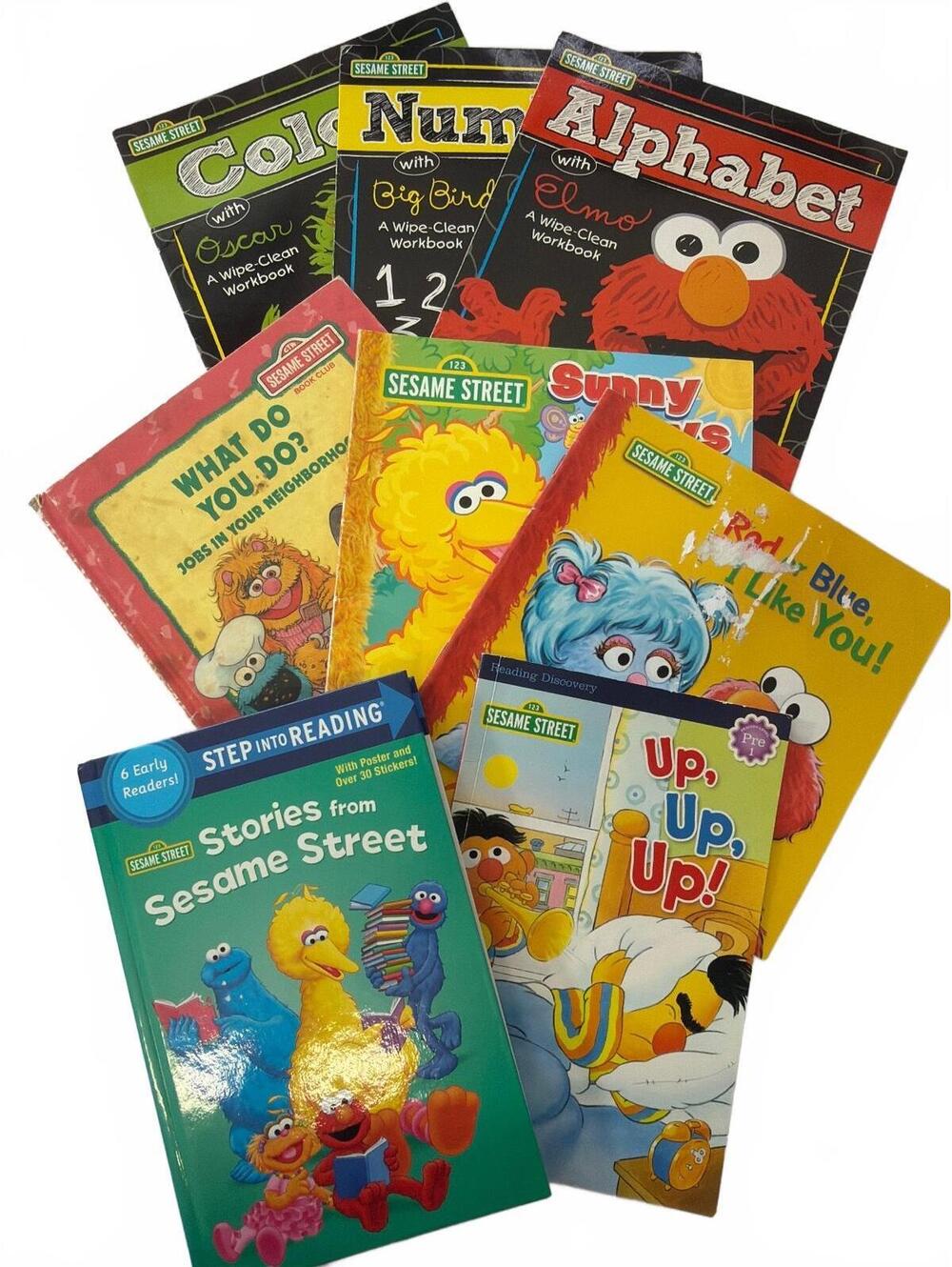 Sesame Street Preschool Early Readers and Wipe-Clean Workbooks Set Homeschool